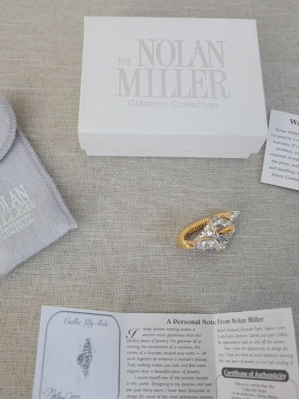 Nolan Miller Glamour Collection Crystal Pendant w/ Box, Pouch & Papers